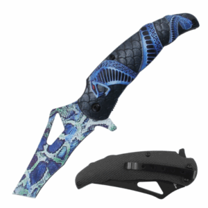 Knife Blue Plastic Handle